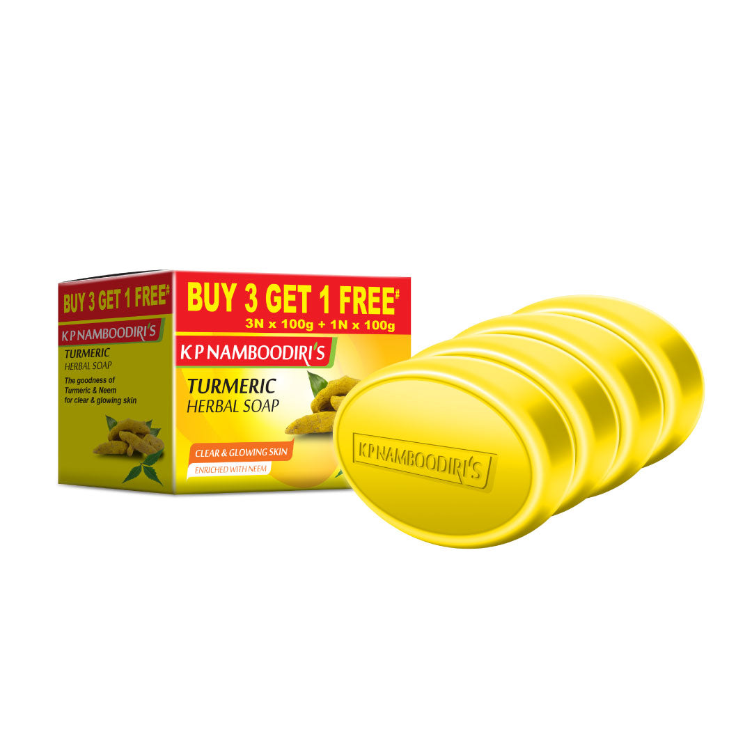 K P Namboodiri's Turmeric Herbal Soap - Combo Pack