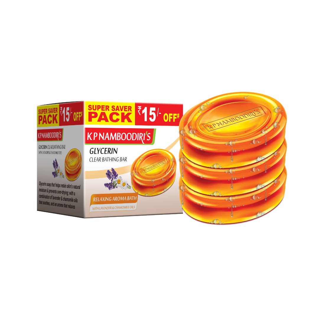 K P Namboodiri's Glycerin Clear Bathing Bar - Super Saver Pack (3N x 100gm)