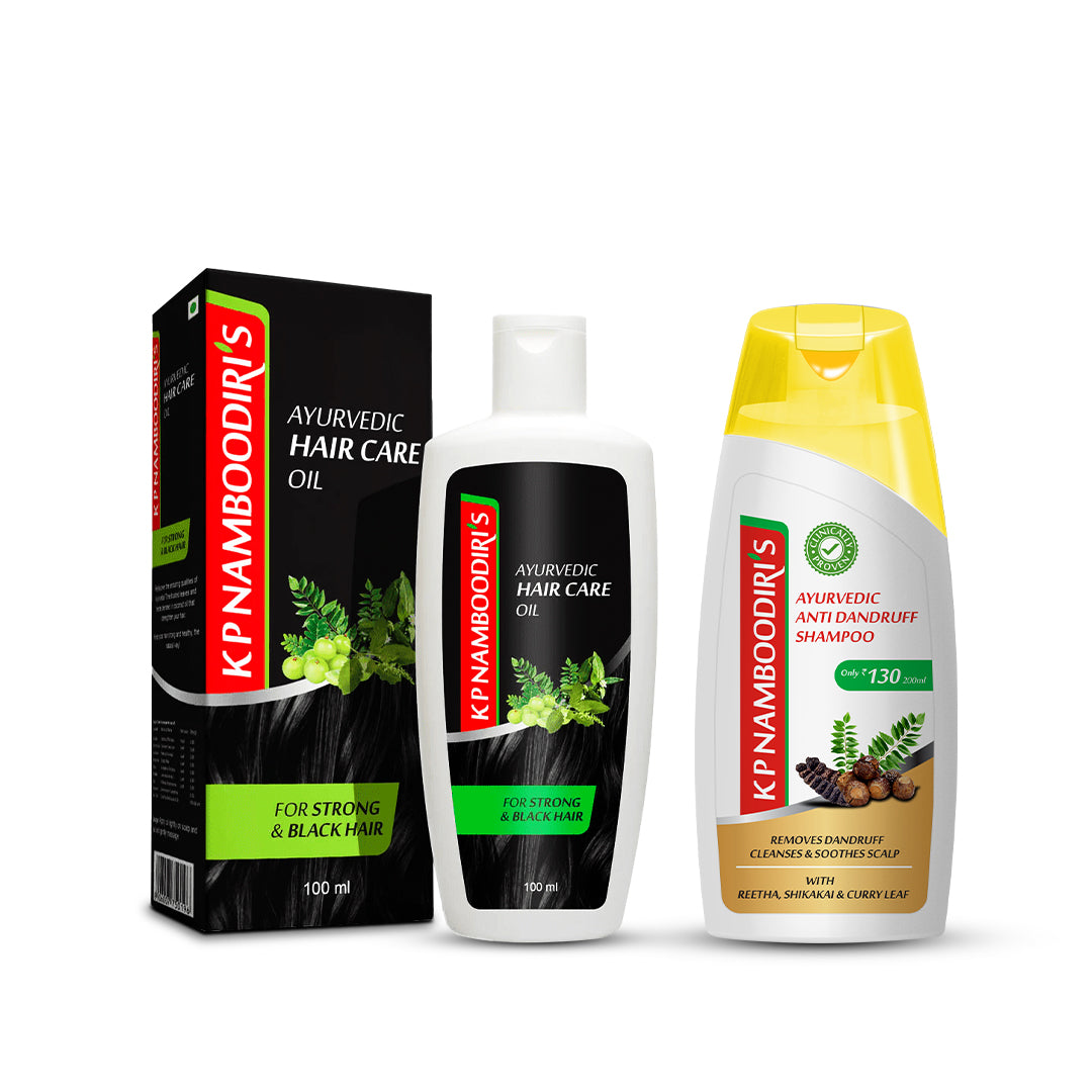K P Namboodiri’s Hair Oil 100ml & Anti Dandruff Shampoo 200ml Combo