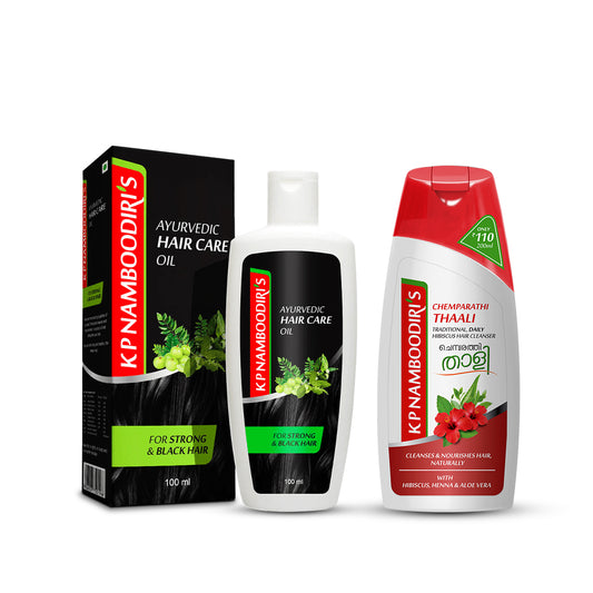 K P Namboodiri’s Hair Care Oil 100ml & Chemparathi Thaali 200ml Combo