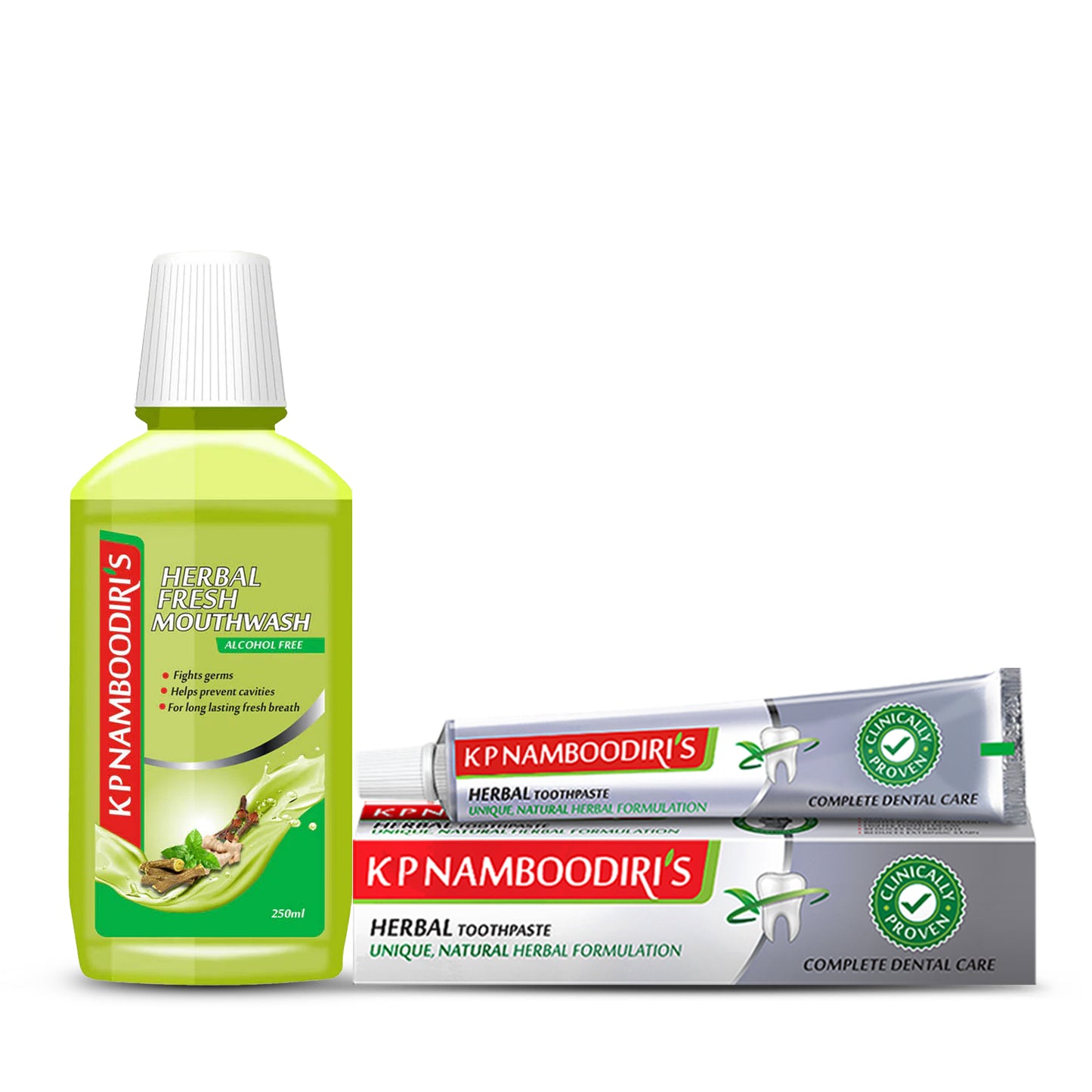 K P Namboodiri’s Herbal Toothpaste 200g & Herbal Fresh Mouthwash 250ml Combo