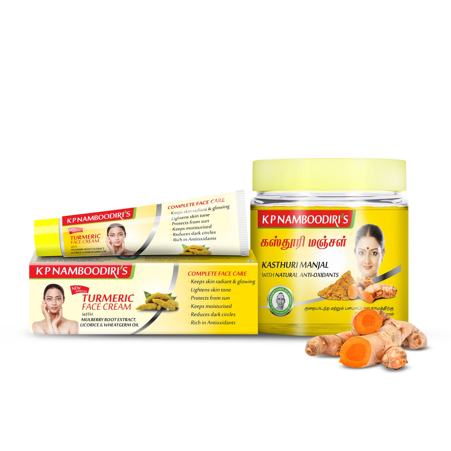 Turmeric Face cream + Kasthurimanjal Combo  (Pack of 3)