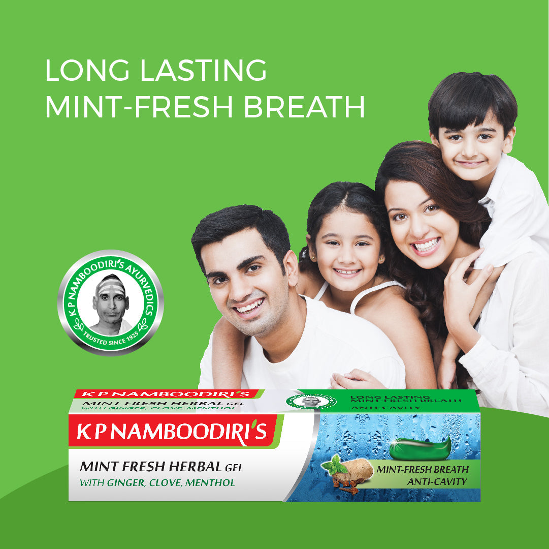 K P Namboodiri's Mint Fresh Herbal Gel Toothpaste with Ginger, Clove & Mint