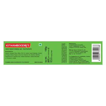 Mint Fresh Herbal Gel Toothpaste with Ginger, Clove & Mint