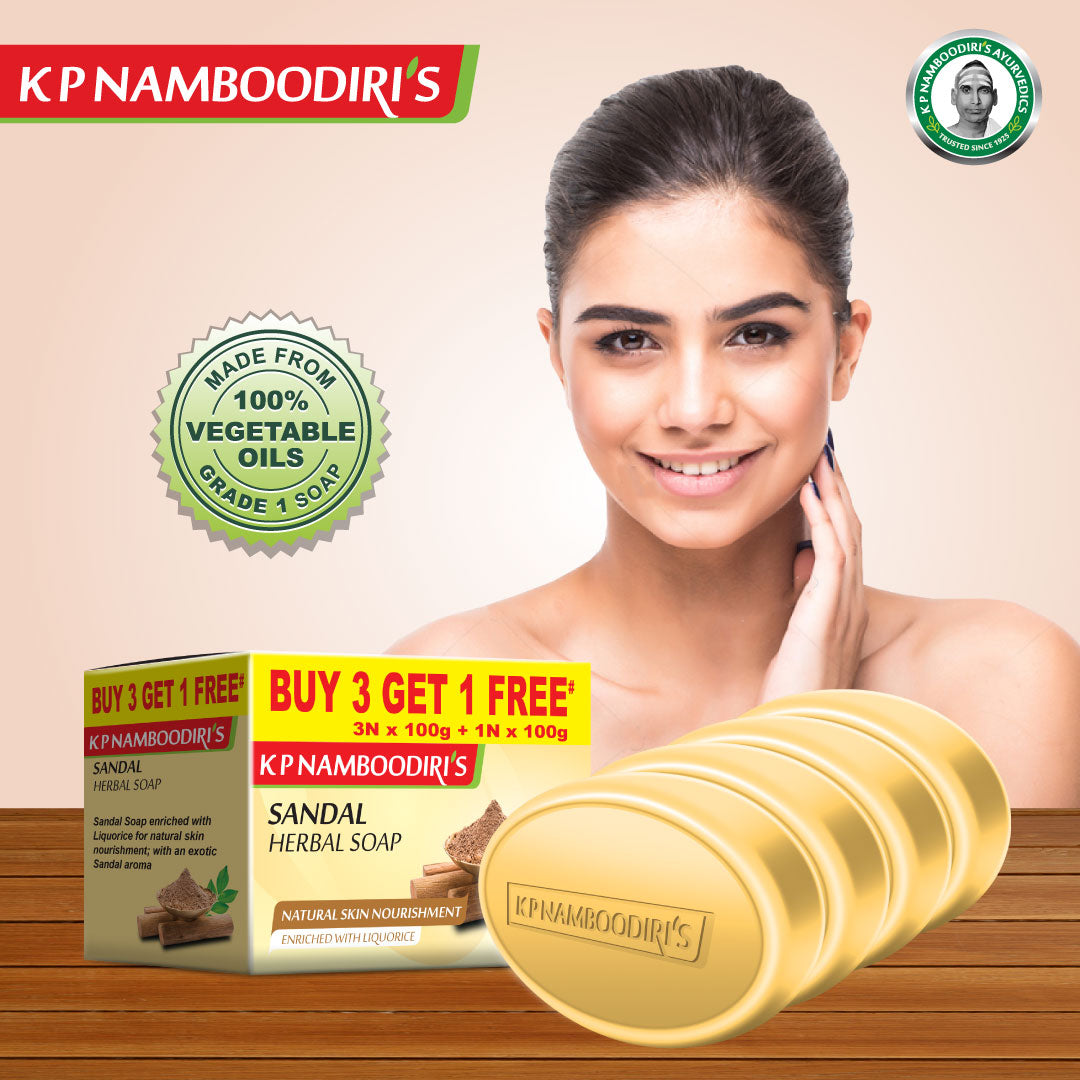 K P Namboodiri's Sandal Herbal Soap - Combo Pack