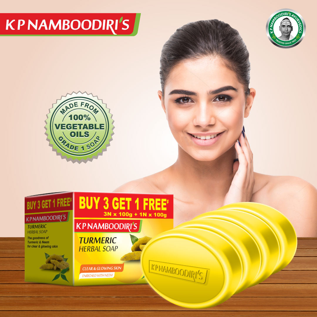 K P Namboodiri's Turmeric Herbal Soap - Combo Pack