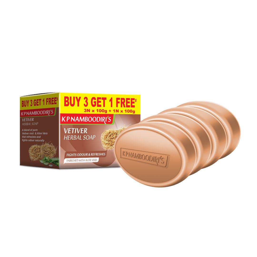 K P Namboodiri's Vetiver Herbal Soap - Combo Pack