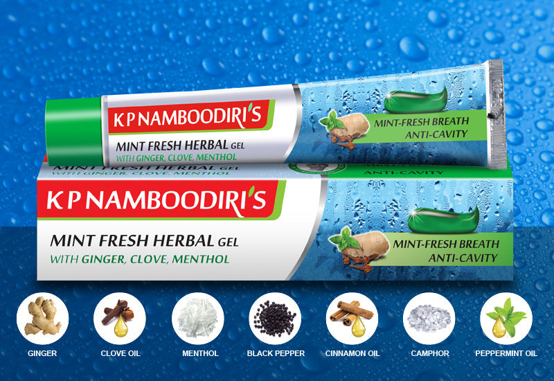 K P Namboodiri's Mint Fresh Herbal Gel Toothpaste with Ginger, Clove & Mint